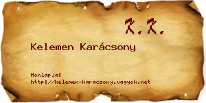 Kelemen Karácsony névjegykártya